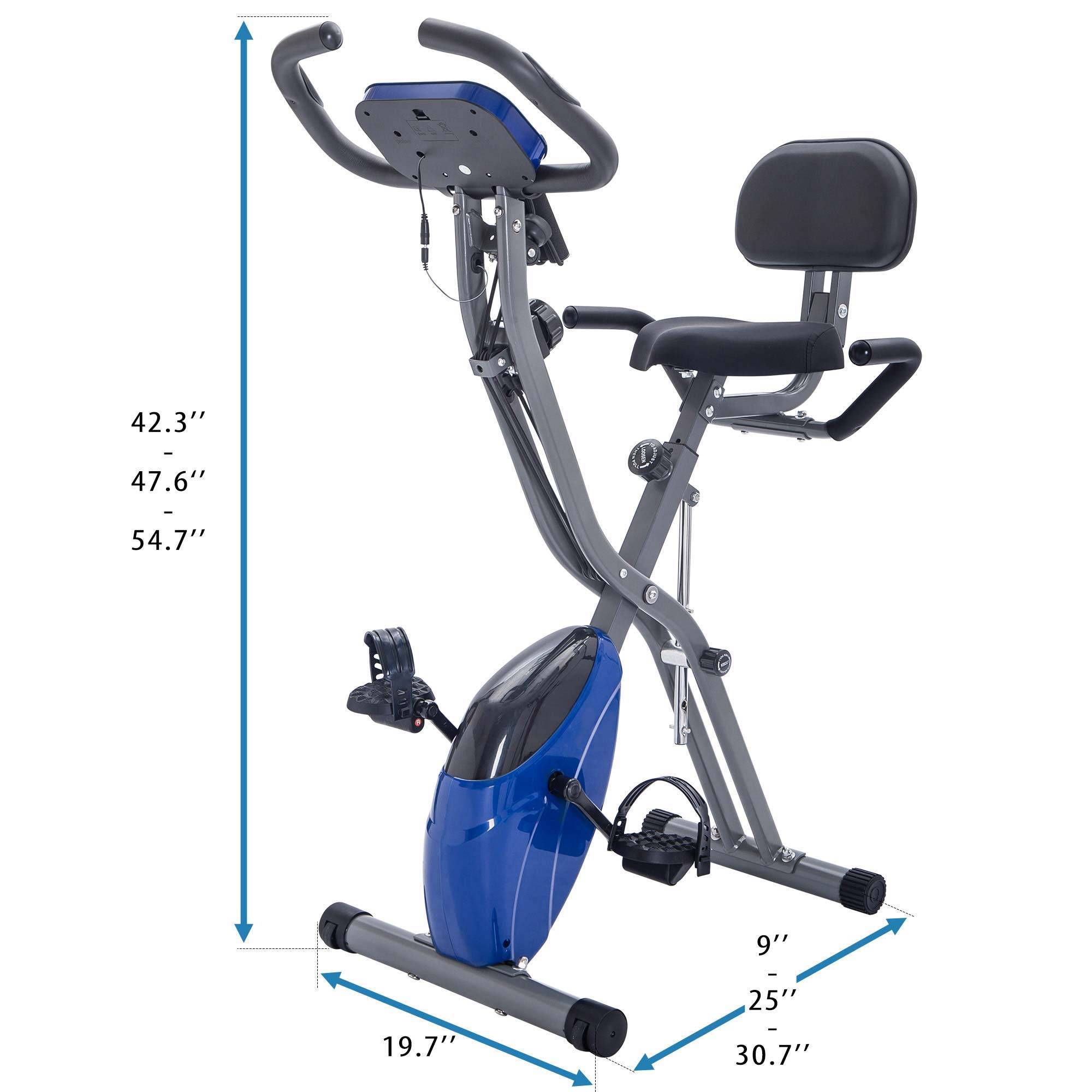 Folding Exercise Bike | 2-in-1 Upright & Recumbent X-Bike with Adjustable Resistance