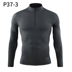 Men’s Compression Long Sleeve Workout Shirt – Half-Zip Athletic Base Layer